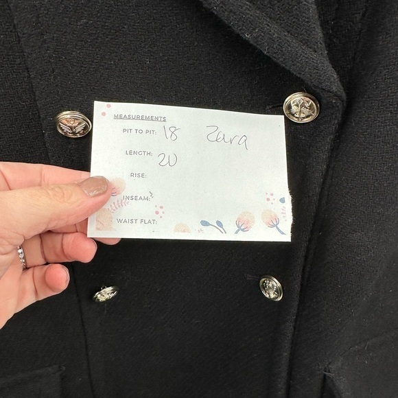 ZARA TRAFULAC WINTER COLLECTION black wool double breasted wool woman's jacket S - Picture 6 of 7